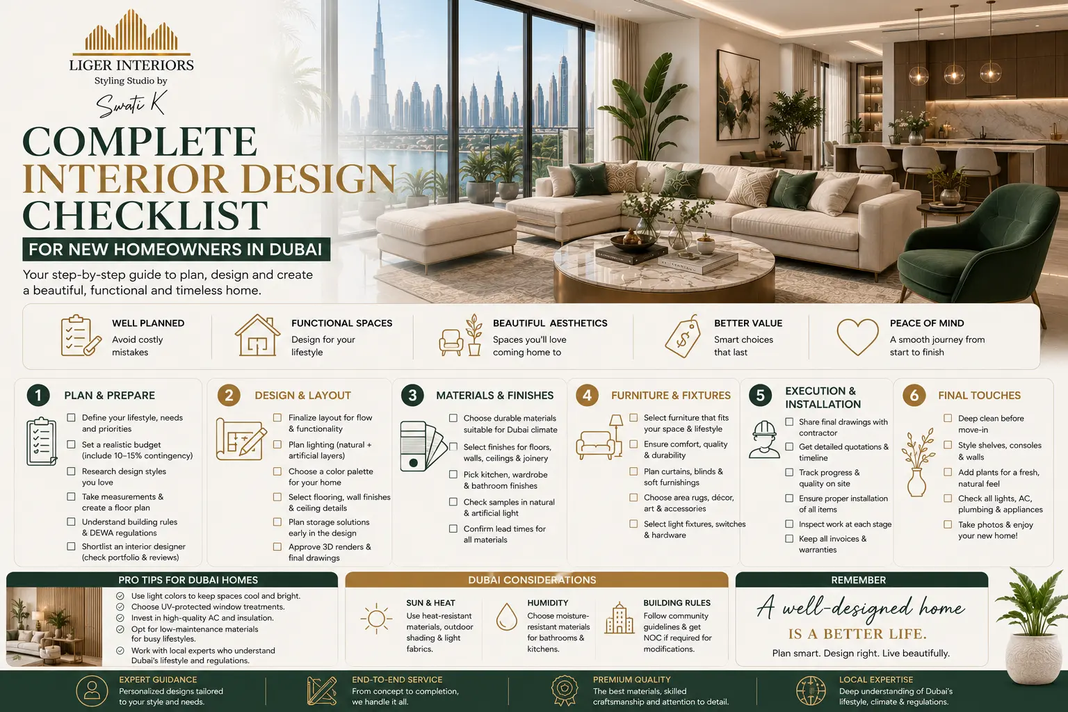 Interior Design Checklist Dubai