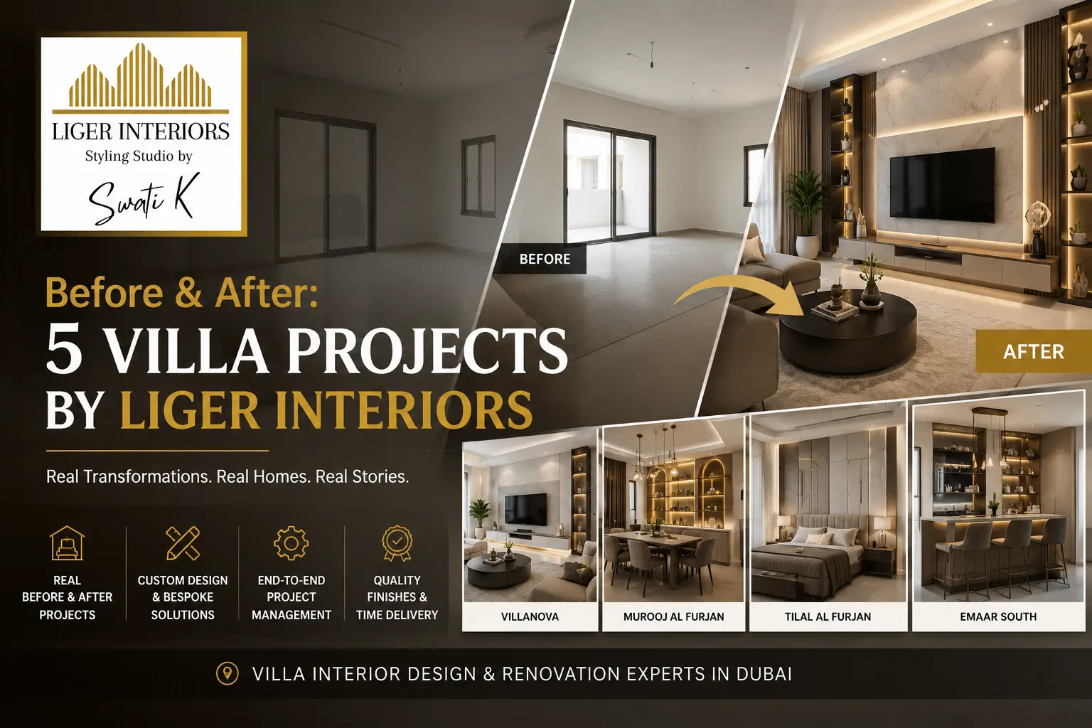 Before and After: 5 Villa Projects by Liger Interiors